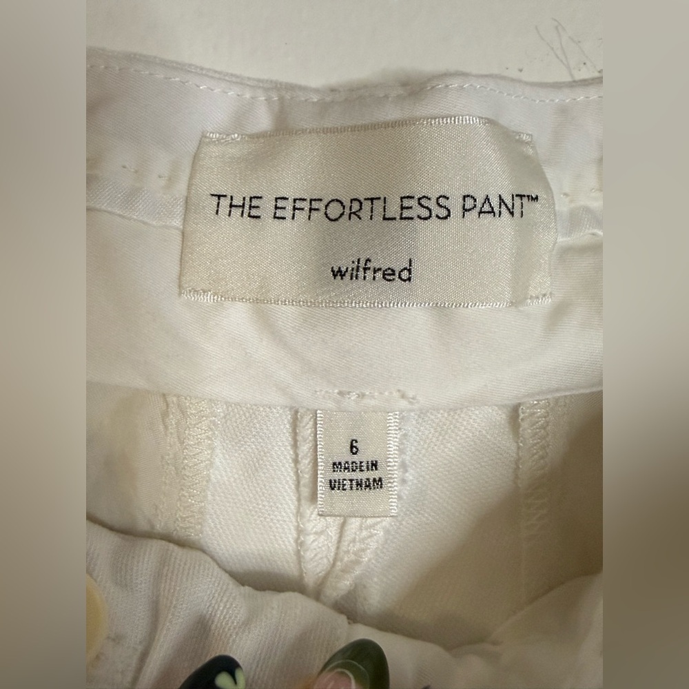 Aritzia Wilfred Linen Effortless Pant, White Size 6 - Picture 5 of 14